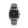 1954 Amalfi Mechanical by AV86, vintage-inspired dress watch with square gold case, black dial, Arabic numerals, and leather strap