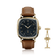 1954 Amalfi Mechanical by AV86, vintage-inspired automatic watch with black dial, Arabic numerals, brown leather strap, sapphire crystal