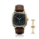 1954 Amalfi Mechanical, Gold / Midnight Blue by AV86 luxury dress watch with gold case, sapphire crystal, mechanical small seconds, and brown leather strap