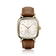 1954 Amalfi Mechanical by AV86 with polished cushion case, vintage dial, small seconds, sapphire crystal, and brown leather strap