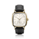 1954 Amalfi Mechanical by AV86 with polished cushion case, vintage dial, small seconds, sapphire crystal, and black leather strap