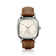 1954 Amalfi Mechanical, Steel / Off White with brown leather strap, vintage-inspired watch by AV86, Danish design luxury timepiece