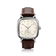 1954 Amalfi Mechanical, Steel / Off White by AV86, luxury vintage-inspired watch with brown leather strap and steel case