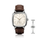1954 Amalfi Mechanical, Steel / Off White by AV86, luxury vintage-inspired watch with off-white dial and dark brown leather strap