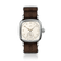 1954 Amalfi Mechanical, Steel / Off White by AV86, vintage-inspired watch with steel case and off white dial on brown NATO strap