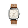 1954 Amalfi Mechanical, Steel / Off White by AV86, vintage-inspired watch with off-white dial and brown perforated leather strap