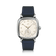 1954 Amalfi Mechanical, Steel / Off White with navy leather strap by AV86, vintage-inspired watch with classic dial design