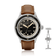 1956 Marine by AV86 vintage-inspired diver with compass bezel, sapphire crystal, black dial, and brown leather strap