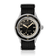 1956 Marine by AV86 vintage-inspired diver with sapphire crystal, black dial, rotating bezel, and black textured fabric strap