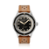 1956 Marine by AV86 vintage-inspired diver with sapphire crystal, rotating bezel, black gilt dial, and perforated brown leather strap
