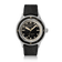 1956 Marine by AV86 vintage-inspired diver watch with domed sapphire crystal, rotating bezel, black dial, and textured fabric strap