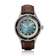 1956 Marine Automatic, Steel / Blue Fade wristwatch by AV86 with blue fade dial and brown leather strap, vintage-inspired design.