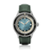 1956 Marine Automatic, Steel / Blue Fade featuring a blue fade dial, stainless steel case, and green leather strap by AV86 luxury timepiece