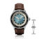 1956 Marine Automatic, Steel / Blue Fade featuring a blue fade dial, stainless steel case, and brown leather strap by AV86.