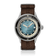 1956 Marine Automatic, Steel / Blue Fade with vintage-inspired blue fade dial, steel case, and brown fabric strap by AV86.