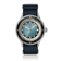 1956 Marine Automatic, Steel / Blue Fade by AV86, vintage-inspired watch with steel case and blue fade dial on textile strap