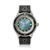1956 Marine Automatic, Steel / Blue Fade vintage-inspired watch by AV86 with black leather strap and blue gradient dial design