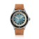 1956 Marine Automatic, Steel / Blue Fade vintage-inspired watch by AV86 with blue gradient dial and brown leather strap