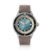 1956 Marine Automatic, Steel / Blue Fade wristwatch by AV86 with blue fading dial, stainless steel case, and brown leather strap.