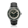 1956 Marine Automatic, Steel / Green vintage-inspired watch by AV86 with green dial, steel case, and black leather strap