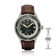 1956 Marine Automatic, Steel / Green vintage-inspired watch by AV86 with green dial and brown leather strap luxury timepiece
