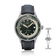 1956 Marine Automatic, Steel / Green vintage-inspired watch by AV86 with leather strap and stainless steel case, elegant design