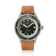 1956 Marine Automatic, Steel / Green by AV86, featuring a vintage-inspired green dial, stainless steel case, and tan leather strap.