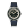 1956 Marine Automatic, Steel / Green vintage-inspired watch by AV86 with green dial and blue leather strap, Danish design luxury timepiece