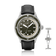1956 Marine by AV86 vintage-inspired diver with sapphire crystal, uni-directional bezel, black dial, and black leather strap