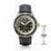 1956 Marine by AV86 vintage-inspired diver with sapphire crystal, rotating bezel, black leather strap, and stainless steel case
