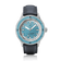 1956 Marine by AV86 vintage-inspired diver watch with sapphire crystal, blue dial, rotating bezel, and black leather strap