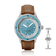1956 Marine by AV86 vintage-inspired diver with sapphire crystal, rotating bezel, light blue dial, and brown leather strap