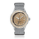 1956 Marine Automatic, Steel / Sand with textured sand dial, steel case, woven grey strap, by AV86 Danish Design.