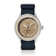 1956 Marine Automatic, Steel / Sand with beige dial, black woven strap, stainless steel case, and date display by AV86 luxury timepiece