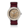1956 Marine Automatic, Steel / Sand with beige dial, steel case, and red woven fabric strap by AV86 luxury timepiece