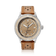 1956 Marine Automatic, Steel / Sand luxury timepiece by AV86 featuring vintage-inspired dial and perforated brown leather strap