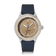 1956 Marine Automatic, Steel / Sand wristwatch with beige dial, luminous markers, and navy leather strap by AV86.