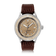 1956 Marine Automatic, Steel / Sand wristwatch by AV86 with sand-colored dial and brown leather strap in Danish minimalist style