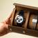 1960 Racing Chronograph by AV86 vintage-inspired chronograph with sapphire crystal, navy fabric strap, and additional metal bracelet
