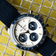 1960 Racing Chronograph by AV86 vintage-inspired with sapphire crystal, tachymeter bezel, and textured navy fabric strap