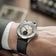 1968 Mechanical (Hand-Wound) by AV86 vintage-inspired dress watch with sapphire crystal, textured dial, and black leather strap