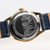 1968 Mechanical by AV86 automatic watch showcasing engraved case back with detailed cityscape and leather strap