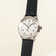 1968 Mechanical by AV86 vintage-inspired automatic watch with minimalist white dial, sapphire crystal, and black leather strap