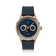 1968 Moonphase, Rose Gold / Dark Blue by AV86 luxury moonphase watch with sapphire crystal and textured rubber strap
