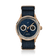 1968 Moonphase, Rose Gold / Dark Blue by AV86 luxury moonphase watch with sapphire crystal, textured dial, and woven fabric strap