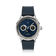 1968 Moonphase by AV86 luxury moonphase watch with sapphire crystal, textured blue dial, and rubber strap in Nordic minimalist style