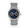 1968 Moonphase by AV86 luxury moonphase watch with sapphire crystal, textured blue dial, stainless steel case, and gray woven fabric strap