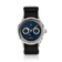 1968 Moonphase by AV86 luxury moonphase watch with sapphire crystal, textured blue dial, and black fabric strap