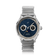1968 Moonphase by AV86 luxury Moonphase watch with sapphire crystal, textured blue dial, and polished metal bracelet strap