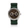 1968 Moonphase by AV86 vintage-inspired Moonphase watch with sapphire crystal, textured dial, and green fabric strap
